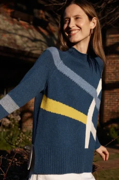 Zaket & Plover Road Map Jumper | Denim