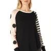 Zaket & Plover Spot + Stripe Crew | Black