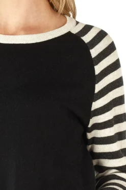 Zaket & Plover Spot + Stripe Crew | Black