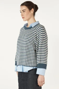 Zaket & Plover Texture Jumper | Denim