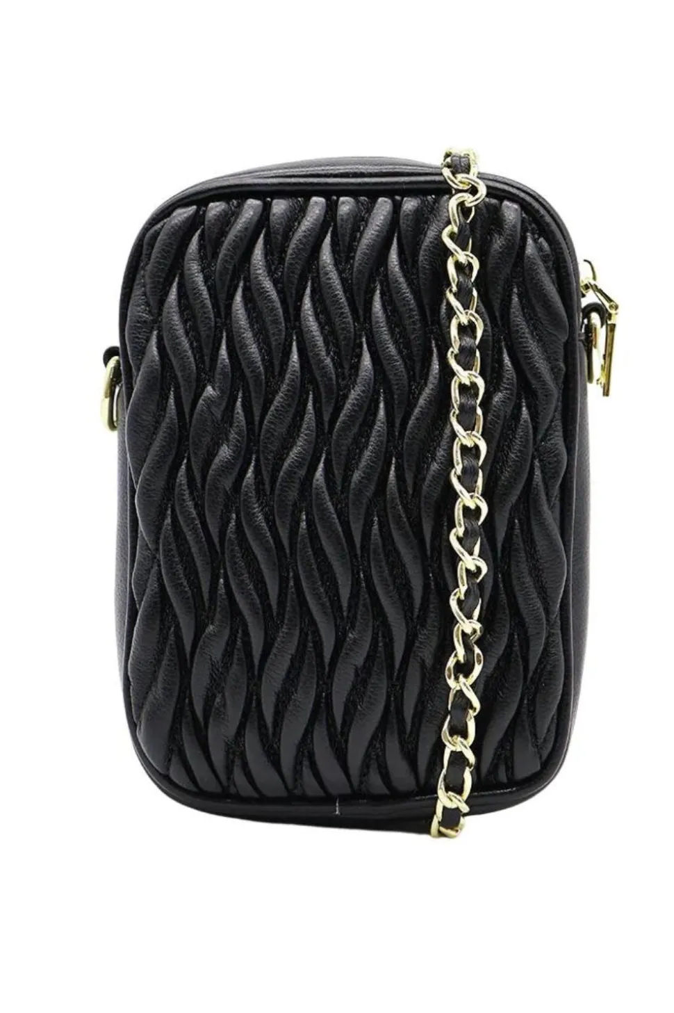 Zjoosh Ava Rouche Cross Body Bag | Black