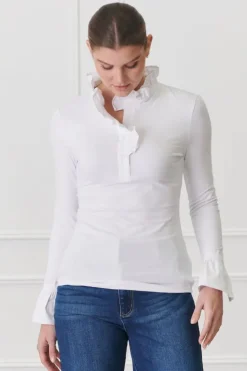 Zjoosh Jolie Long Sleeve Top | White