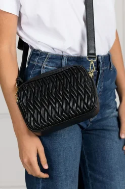 Zjoosh Ruby Rouche Cross Body Bag | Black