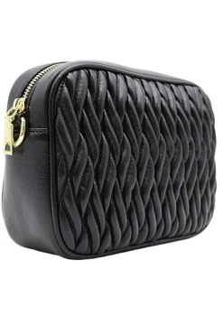 Zjoosh Ruby Rouche Cross Body Bag | Black